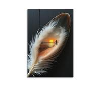 XYSXYCP Impression d'art mural avec motif pêcheur poétique dans une plume moderne pour décoration de salon 20 x 30 cm