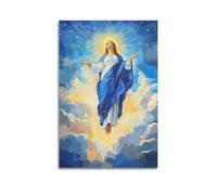 XYSXYCP Impression sur toile - Décoration murale chrétienne - Personnage religieux sacré - Nuages - Lumière - Moderne - Décoration pour salon et chambre à coucher - 40 x 60 cm