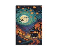 XYSXYCP Impression sur toile murale d'Halloween représentant un carrosse de chauve-souris magique moderne pour salon, chambre à coucher (30 x 45 cm)