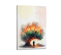 XYSXYCP Impression sur toile murale - Impression sur toile - Moïse sacré - Buisson ardent - Moderne - Pour décoration de salon - 20 x 30 cm