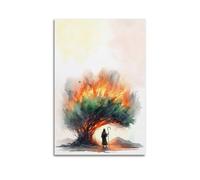 XYSXYCP Impression sur toile murale - Impression sur toile - Moïse sacré - Buisson ardent - Moderne - Pour décoration de salon - 20 x 30 cm