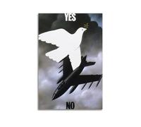 XYSXYCP Impression sur toile murale - Motif colombe de paix - Avion de guerre moderne - 60 x 90 cm
