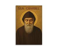 XYSXYCP Impression sur toile portrait chrétien de San Charbel - Décoration moderne pour salon et chambre à coucher - 30 x 45 cm