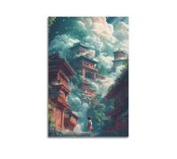 XYSXYCP Poster mural imprimé de dessin animé Spirited Away avec Chihiro - Voyage à travers le monde des esprits - Famille moderne pour décoration de salon - 30 x 45 cm