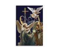 XYSXYCP Toile murale chrétienne avec anges gardiens avec enfants - Décoration moderne pour salon, chambre à coucher - 50 x 75 cm