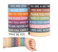 XYTAHDM 16 PCS Bracelets motivants en silicone colorés - Bras-bouts aux citations inspirantes pour enfants et adultes - Parfaits pour l’usage quotidien, cadeaux & encouragement