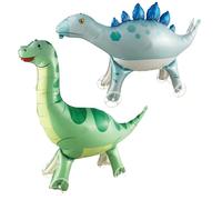 XYTAHDM 2pcs Ballons Animaux, Ballon en Aluminium Girafe et Stégosaure3D avec Roues, Animaux Safari Décorations de Fête d'anniversaire, pour Anniversaire Enfant Mariages Douche de Bébé Décorations