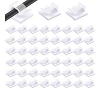 XYTAHDM 50 PCS Clips Câbles,Durable Attache Cable Adhesif,Attache Câble Auto Collant, Rangement de Fixation Câbles,Organisateur de serre-câbles,pour la Gestion des Câbles,Transparent