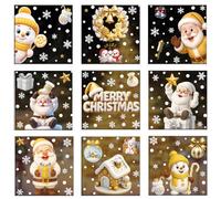 XYTAHDM Deco Noel 9 Feuilles 2.5cm Stickers de Vitrine de Noël en PVC, pour Personnes pour la Décoration de Noël