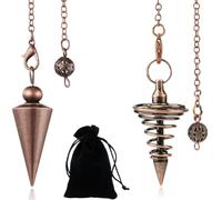 XYTAHDM Lot de 2 pendules de détection de rayonnement en métal pour divination, chakra, pour la guérison, la thérapie énergétique, l'exorcisme