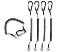 XYTAHDM Lot de 5 porte-clés en spirale, corde en spirale pour extérieur, sangle de pêche élastique avec mousqueton et corde en spirale pour accessoires de pêche
