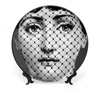 XYTDM Lina Cavalieri Assiette décorative murale, plaque de visage mystérieuse, décoration murale, avec support et crochet à ressort spécial, 25,4 cm, A17