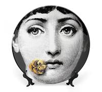 XYTDM Lina Cavalieri Assiette décorative murale, plaque de visage mystérieuse, décoration murale, avec support et crochet à ressort spécial, 20,3 cm, A11