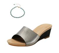 Xytraiihw Chaussons D'été Tendance pour Femmes, Sandales Compensées À Plateforme Et Bout Ouvert Grande Taille Confortables Et Décontractées À Talons Hauts pour Le Sport Et La Plage,Noir,42 EU