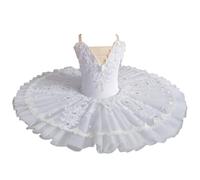Xytraiihw Tutu de Ballet Professionnel de Filles Blanches, Adulte Femmes Enfants Ballet Danse Costume Plateau crêpe Tutu Ballerine Robe de soirée,Blanc,170