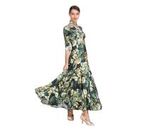 Xytraiihw Vert,XL,Robe De Danse De Salon Moderne pour Femmes, Costumes De Danse De Tango À Col Rond Costumes De Danse Robe Maxi Costumes De Danse De Salon