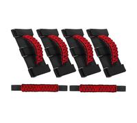 XYTTD Ensemble de 4 poignées de Barre de Rouleau et 2 poignées de Maintien pour appuie-tête pour Jeep Wrangler JL JLU JK JKU TJ YJ LJ et Gladiator JT 1987-2025,Rouge