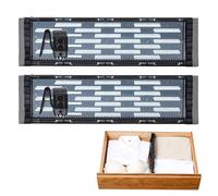 xyuayamz Separateur Tiroirs, Séparateur Tiroir Reglable, Séparateurs de Tiroir, Diviseur de Drawer pour Bureau Cuisine Bain Chambre, Extensibles 30 à 49 CM, 2 Pièces, Transparent Noir