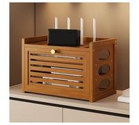 XYUERU Coffret de rangement for routeur domestique, décodeur Wi-Fi dissimulé, gestion des câbles, protection de l'alimentation, étagère flottante for la maison, la chambre et le salon(Brown)