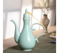 XYUERU Ensemble de saké Traditionnel, Ensemble de saké en céramique, Boisson Chaude de saki de poterie Japonaise Traditionnelle en Porcelaine(Green)