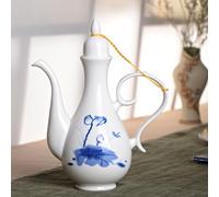 XYUERU Ensemble de saké Traditionnel, Ensemble de saké en céramique, Boisson Chaude de saki de poterie Japonaise Traditionnelle en Porcelaine(Blue)