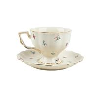 XYUERU Ensemble de tasses à café avec soucoupe, jolie tasse à fleurs, ensemble tasse à thé et soucoupe, tasses à thé et à élégantes, maison, bureau, fête