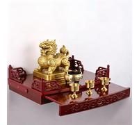 XYUERU Étagère d'autel de Bouddha, Table d'autel Murale en Bois avec Planche coulissante, Style Chinois Guan Gong, étagère de pagode du Dieu de la Richesse, vitrine de Statue(50x14x36cm)
