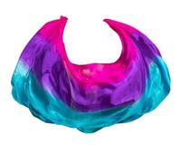 XYUERU Foulard De Danse Orientale Voile de Soie de Danse du Ventre Soie Foulard de Soie de Danse du Ventre de Couleur dégradée,Accessoire de Performance sur scène(Purple)