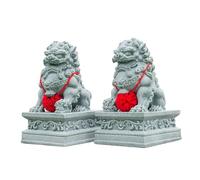 XYUERU FU Foo Chiens Paire Gardien Lion Statues Chinois Feng Shui Figurines décoratives Maison Salon Bar café décor Bureau Ornement(9.2 * 4.4 * 5.5cm)