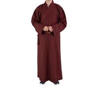 XYUERU Robe Bouddhiste de Moine Shaolin Kung Fu, vêtements bouddhistes, Robe de Moine Bouddhiste, Robe de méditation, Robe Longue, Robe Bouddhiste Zen, Unisexe, Robe de Moine Shaolin(Red,46)
