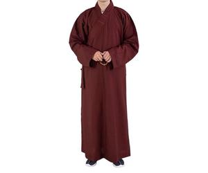 XYUERU Robe Bouddhiste de Moine Shaolin Kung Fu, vêtements bouddhistes, Robe de Moine Bouddhiste, Robe de méditation, Robe Longue, Robe Bouddhiste Zen, Unisexe, Robe de Moine Shaolin(Red,46)