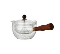 XYUERU Service à thé Chinois, théière rotative en Verre résistant à la Chaleur avec poignée en Bois, infuseur à thé Kung Fu, théière Durable for Le Bureau et la Maison