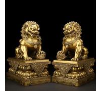 XYUERU Une Paire de Statues de Lion du Feng Shui, décor de Chien, Lion Gardien FOO, Symbole de prospérité Chinois de Richesse, Meilleur Cadeau de décoration(7 * 4 * 3cm)