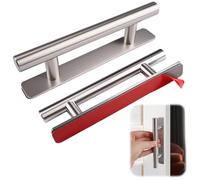 Xyvor 2 Pièces Poignée De Meuble Autocollante, 127X18Mm Poignee De Frigo Autocollants, Poignées De Porte Autocollantes Sans Perçage, Poignee Porte Cuisine Pour Portes Et Fenêtres, Armoires, Tiroirs