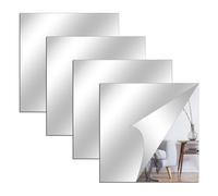 Xyvor 4 Pièces Flexible Miroir Autocollant, 20 X 20 Cm Miroir Mural Adhesif, sans Verre, sans Danger, Miroir Adhesif Mural pour Salle De Bain, Salon, Chambre, Salle De Sport, Couloir