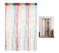 Xyvor Rideau Perle 100 X 200 cm, Rideau Fil Anti Mouche Colorées, Ventilation de L'Air Translucide Rideau Fil pour Salon, Balcon, Chambre, Cuisine, Antichambre, Café, Restaurant, Décorations Festives