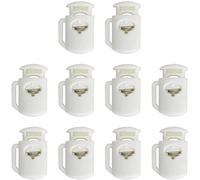 XYWHPGV 10pcs Cordon En Plastique Serrures Butée Fin Arrêt À Ressort Simple Trou À Bascule Forme De Coupe Attache Bouchon Corde Fin pour Cordons Vêtements, Lacets, Camping, Sac, Blanc(5b29c 61236 20c