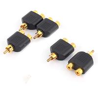 XYWHPGV Audio Vidéo AV RCA Mâle à 2-RCA Femelle Splitter Adaptateur 5pcs Noir(5be1d a1cf6 09f76 ceba1 dd5d1 89d19