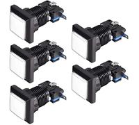 XYWHPGV Bouton-poussoir de jeu 34x34 carré 12V LED interrupteur à bouton-poussoir lumineux avec micro-interrupteur pour jeux vidéo d'arcade blanc 5 pièces(57cde 462b4 537c4 e3148 ecf28 26148