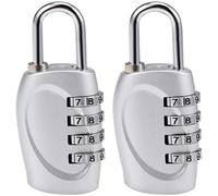 XYWHPGV Cadenas à combinaison à 4 chiffres, cadenas à code à manille de 4 mm, ton argent, 2 pièces(613f4 ee6ce 7b331 2fb1c 04c64 7b6c1