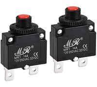 XYWHPGV Disjoncteurs thermiques 14A 125/250V AC 32V DC bouton poussoir à réinitialisation manuelle interrupteur protecteur de surcharge 2 pièces(e5aa8 57b35 b4326 284f5 5d1b5 15211