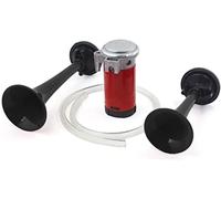 XYWHPGV Ensemble de relais de compresseur de trompettes à double cornes d'air fort 12V 105dB noir de voiture(a749b fced7 b84f0 95630 c7d4c d77ed