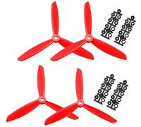XYWHPGV Hélices RC CW CCW 6045 6x4,5 pouces 3-aubes à voilure fixe pour avion, nylon rouge 2 paires avec bagues d'adaptation(da322 25729 3d3d2 2f0c9 d4318 ee0f6