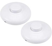 XYWHPGV Interrupteur à bouton-poussoir à pédale en ligne, commande au pied de lampe ronde marche/arrêt interrupteur à pied à verrouillage blanc 2 pièces(cc9df e43d7 b889f 61d17 5bba9 43e33