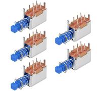 XYWHPGV Interrupteur à bouton-poussoir DPDT 6 broches 1 position autobloquant bleu 5pcs(c4811 b2f90 ec2f5 f3559 07b16 dc15a