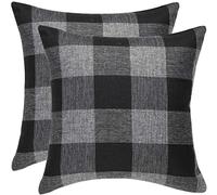 XYWHPGV Lot de 2 Housses de Coussin à Carreaux Buffalo Check Housses de Coussin carrées décoratives de Ferme Décor à la Maison Noir, Gris 18 'x 18'(ea7c0 6ed32 65556 38157 14e74 da7cd