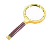 XYWHPGV Loupe, loupe à Main 55 mm 10X, Lunettes loupe grossissantes 1000% avec Manche en Bois de padouk imitant, Ton Or, pour Lecture de Livres, Passe-Temps, Bijoux, antiquités, pièces de Monnaie(62c0