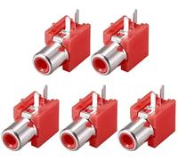 XYWHPGV Montage sur panneau PCB simple prise RCA femelle Jack Audio vidéo AV connecteur rouge 5 pièces(54fc3 b5d6f 42657 8373c 17244 7440e