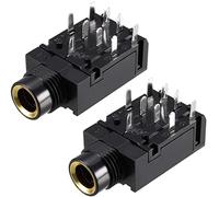 XYWHPGV PCB Mount 6.35mm 9 Broches Prise Casque Stéréo Jack Audio Vidéo Connecteur Noir 2Pcs(e376b 6af89 4473f da1e1 bd543 d77f1