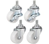 XYWHPGV Roulettes pivotantes de 1,5 pouces PP Roue à tige filetée à 360 degrés M8 x 15 mm, capacité de charge totale de 132 lb, lot de 4 2 avec frein, 2 sans frein(3b70c 6a6d4 30e23 e4a39 e64be bd12f